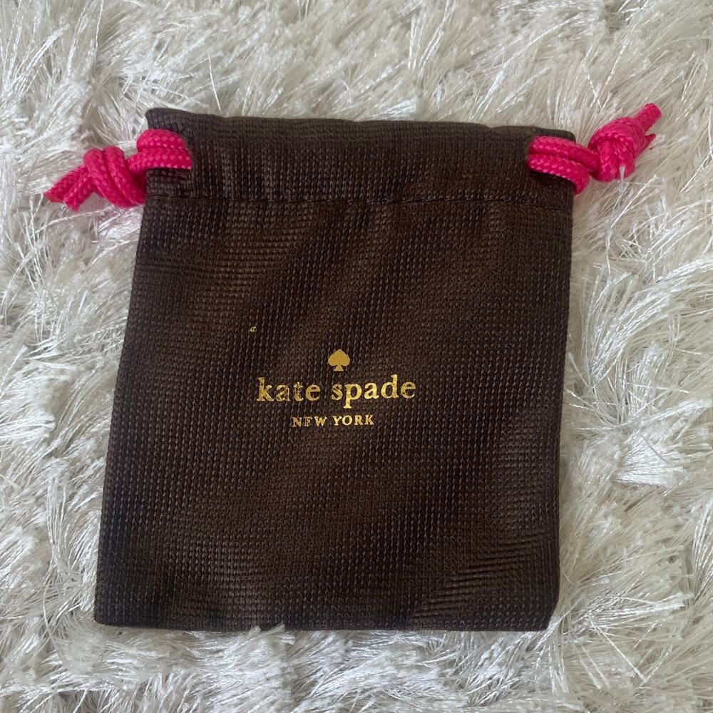 Kate Spade Jewelry Dust Bag Brown Gold Pink Tie NWot